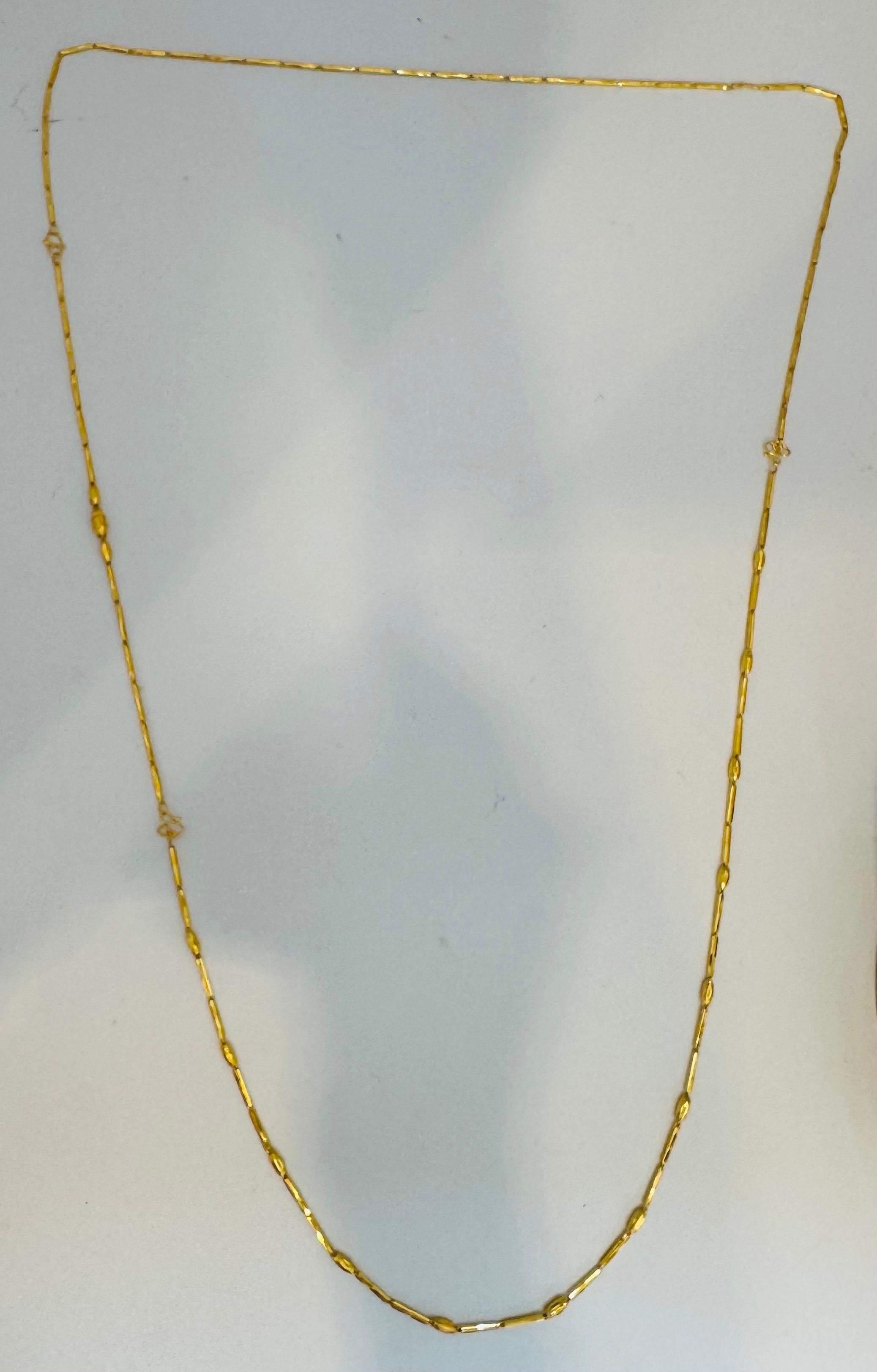 Vintage 6.6 Gm Puro Oro Amarillo de 22 Kilates Cadena + Pulsera hecha a mano , 37 