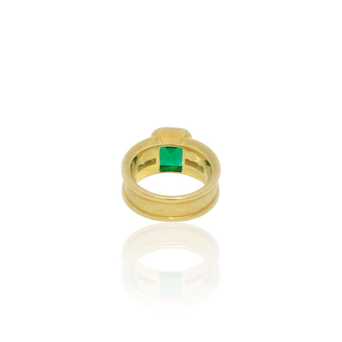 Vintage 6,65 Karat sambischer Smaragd-Diamantring im Angebot 1