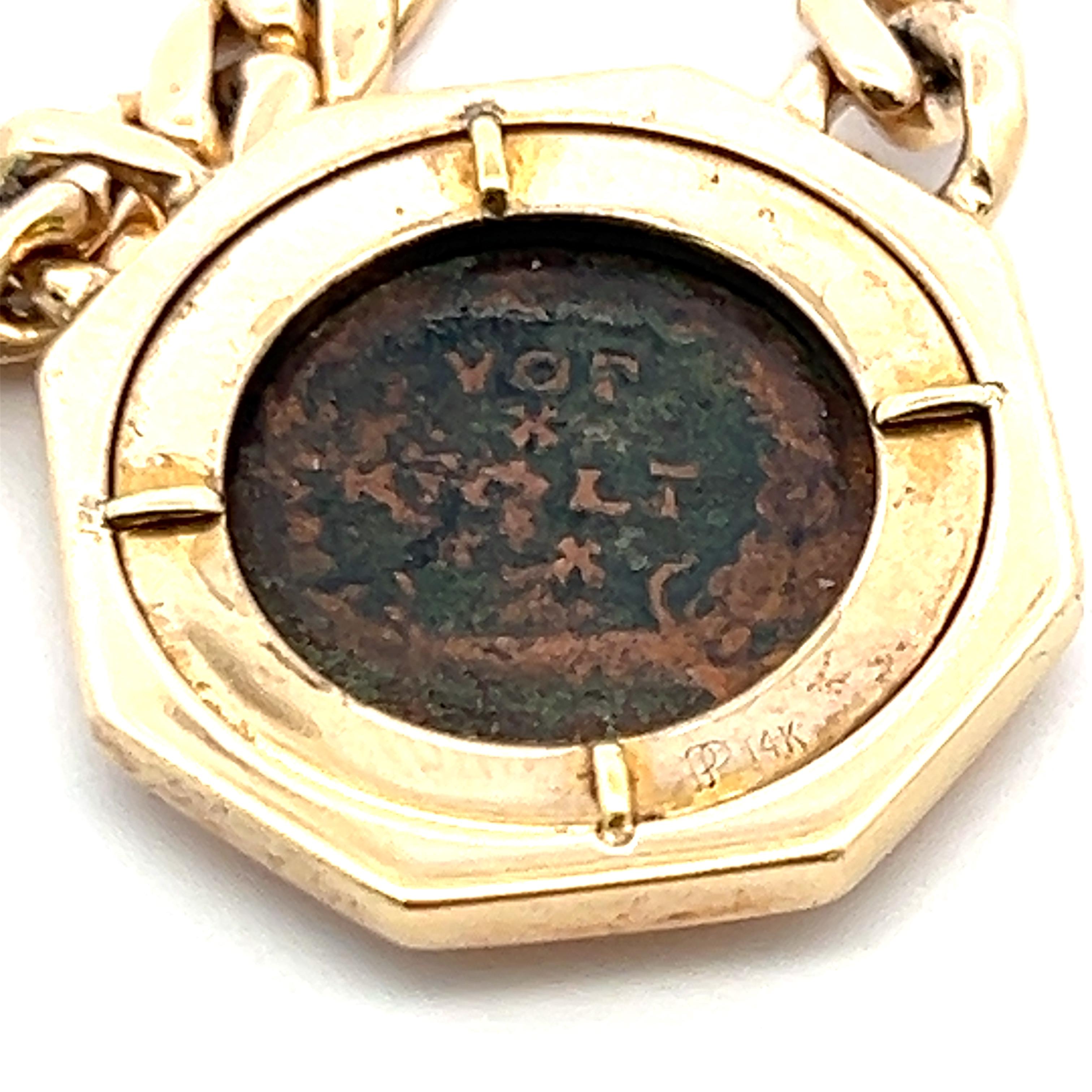 Collier pendentif vintage en or jaune 14 carats 66,68 grammes en vente 2