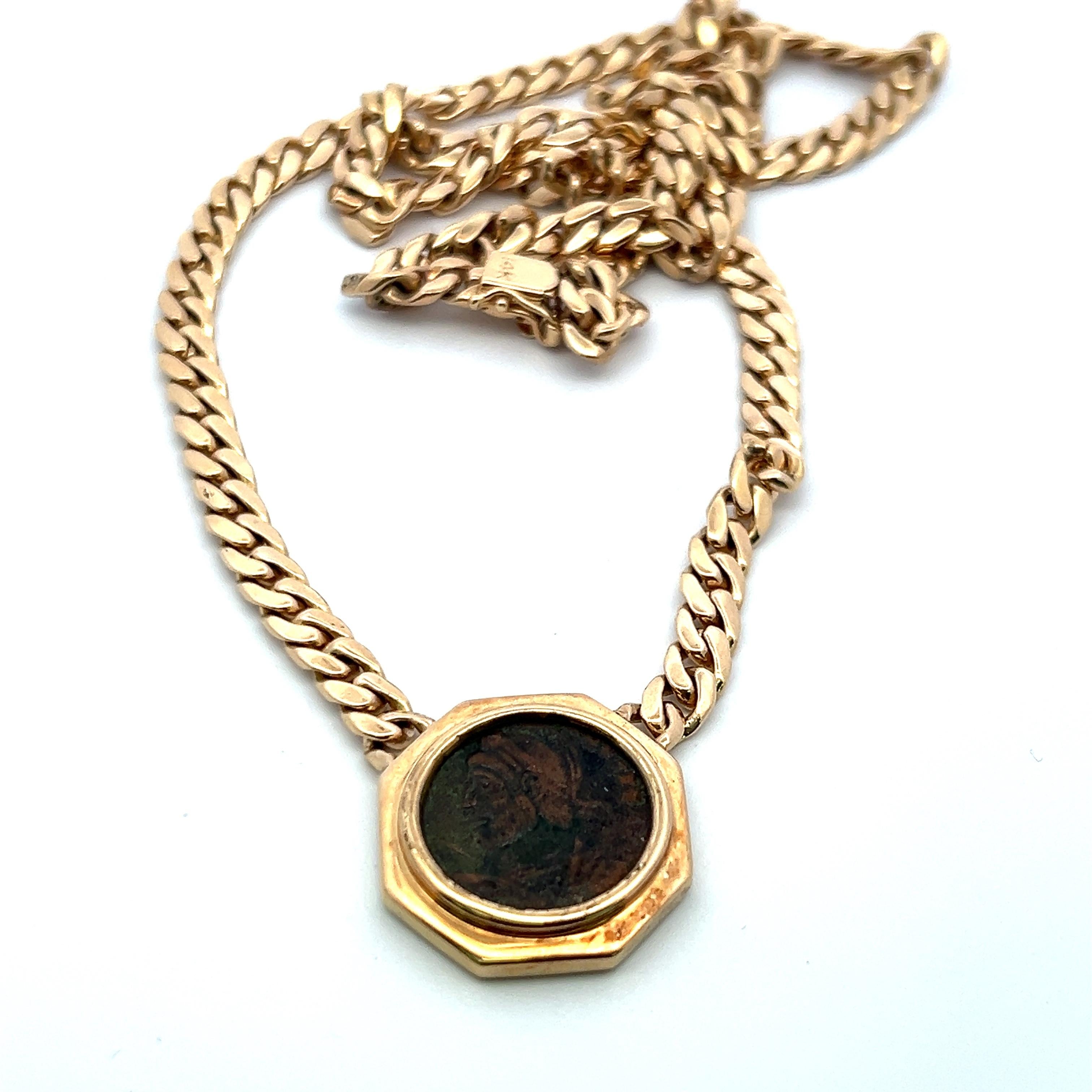 Collier pendentif vintage en or jaune 14 carats 66,68 grammes en vente 5