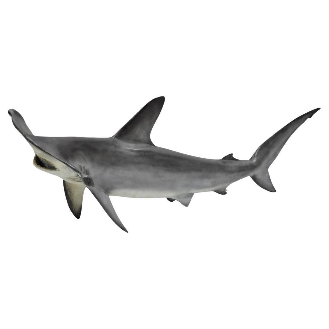 Vintage 67" Large Fiberglass Hammerhead Shark Fish Replica Wall Mount Display