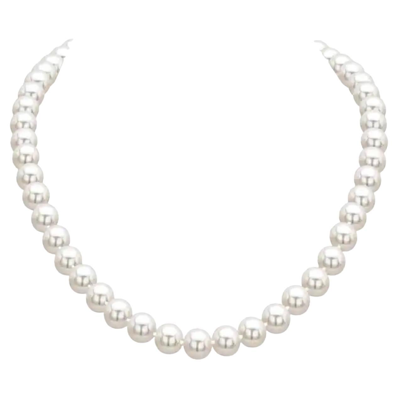 Romantic Time Single Pearl Silver Diamond Leopard Tassels Pearl Strands Necklace