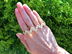 Vintage 6.77Ct Diamond and 18k Yellow Gold Bangle 1982