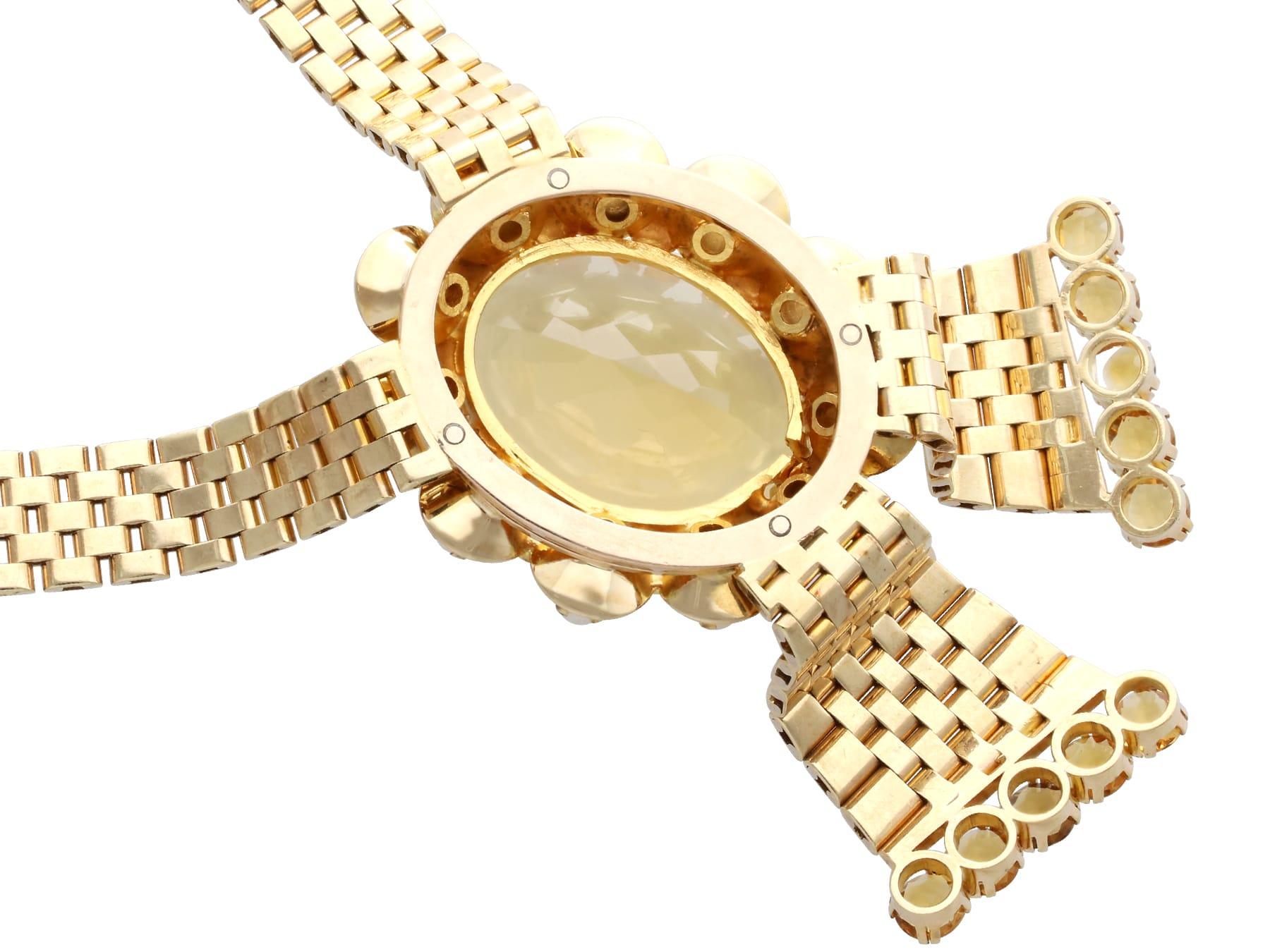 Vintage By 68,50 Carati, Citrino e Perla, Collana in Oro Giallo 9 Carati (1957) in vendita 2