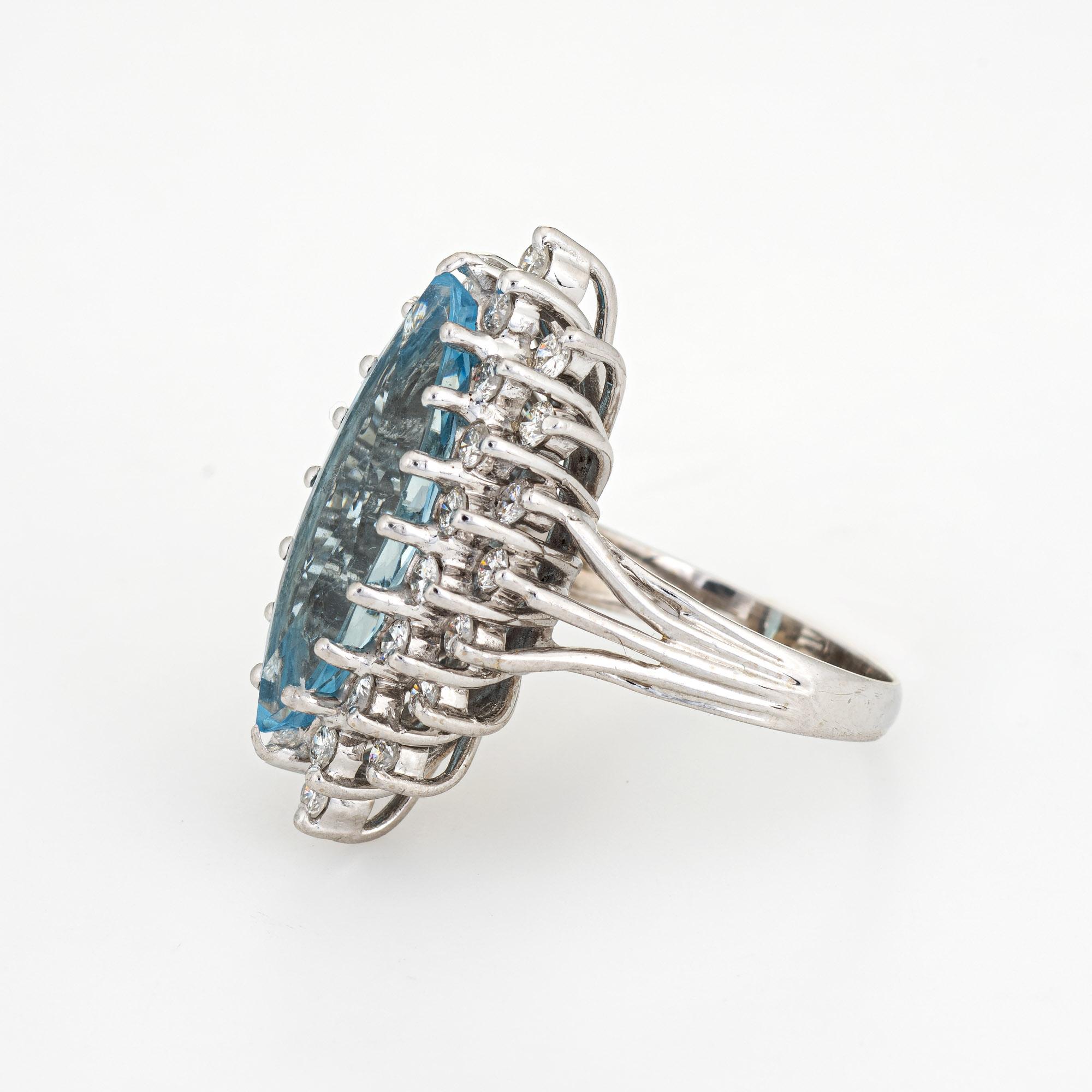 14k Weißgold-Schmuck mit 6 Karat Aquamarin und Diamant im Marquise-Schliff (Marquiseschliff)