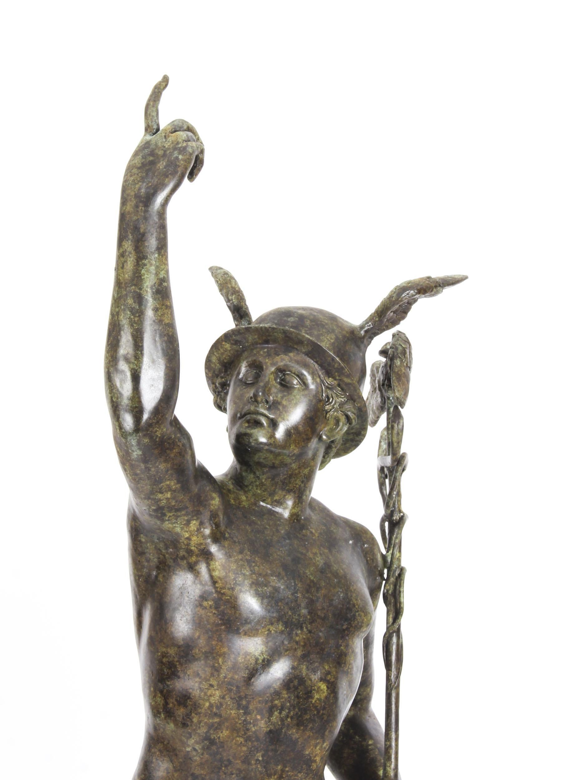 Vintage Bronze Sculpture of Mercury Hermes, 20th Century In Good Condition In London, GB