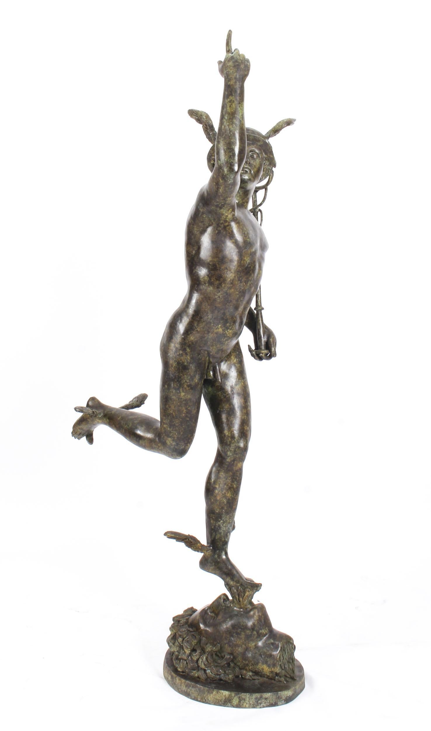 Late 20th Century Vintage Bronze Sculpture of Mercury Hermes, 20th Century
