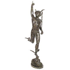 Vintage Bronze Sculpture of Mercury Hermes, 20th Century