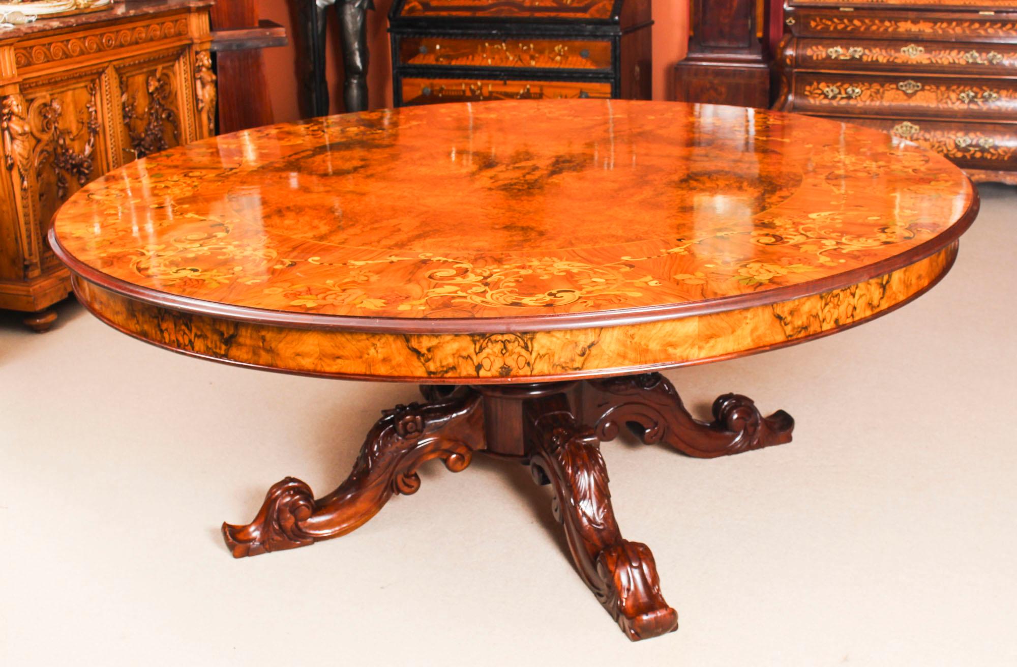 Vintage Diameter Marquetry Dining Tabl, 20th Century In Good Condition In London, GB
