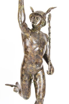 Vintage 6ft 6" Large Bronze Sculpture of Mercury Hermes 20th C
