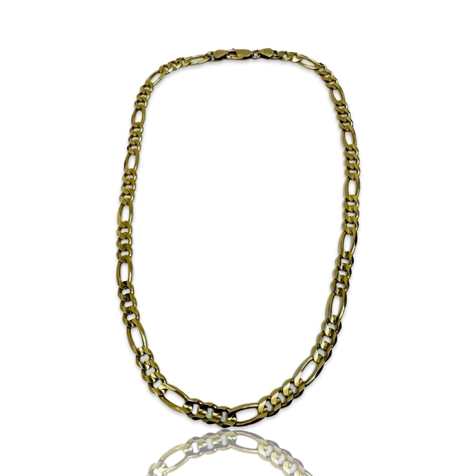 Vintage 6mm Figaro Link Chain Necklace 14k Italy 16 Inch 3