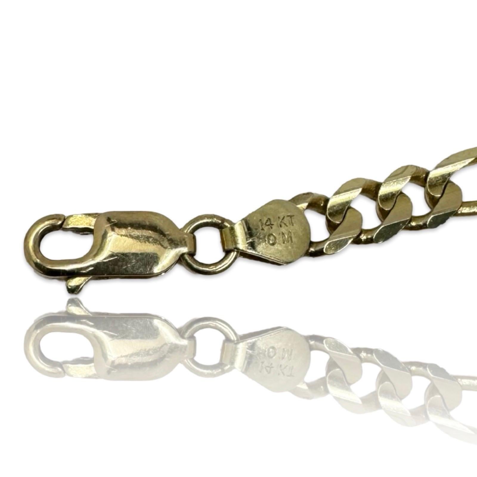 Vintage 6mm Figaro Link Chain Necklace 14k Italy 16 Inch 4