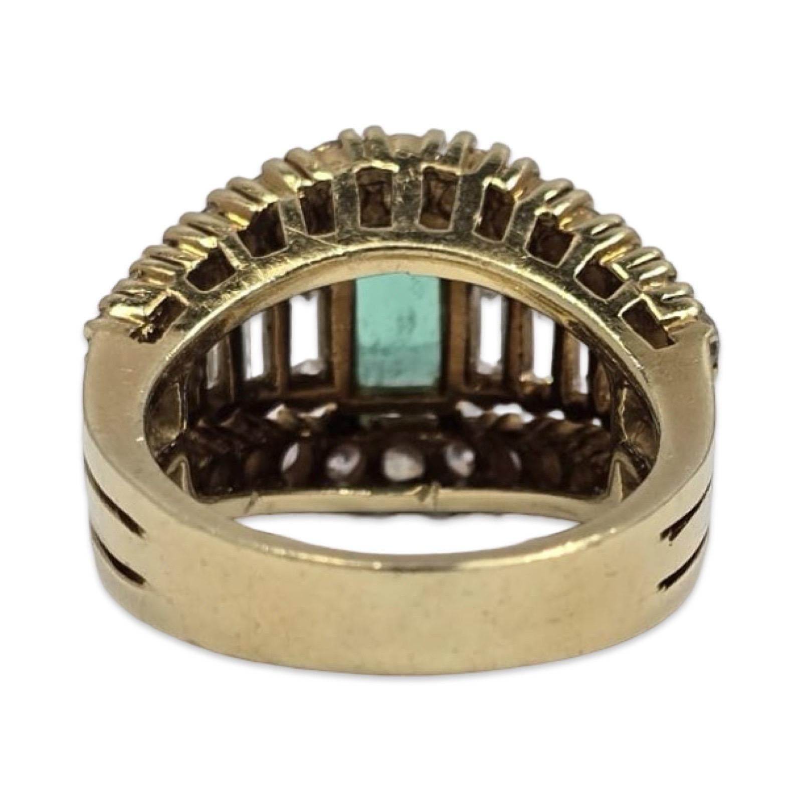 Vintage 7,08ct kolumbianischen Smaragd & Diamant-Ring 18K Gold im Angebot 2