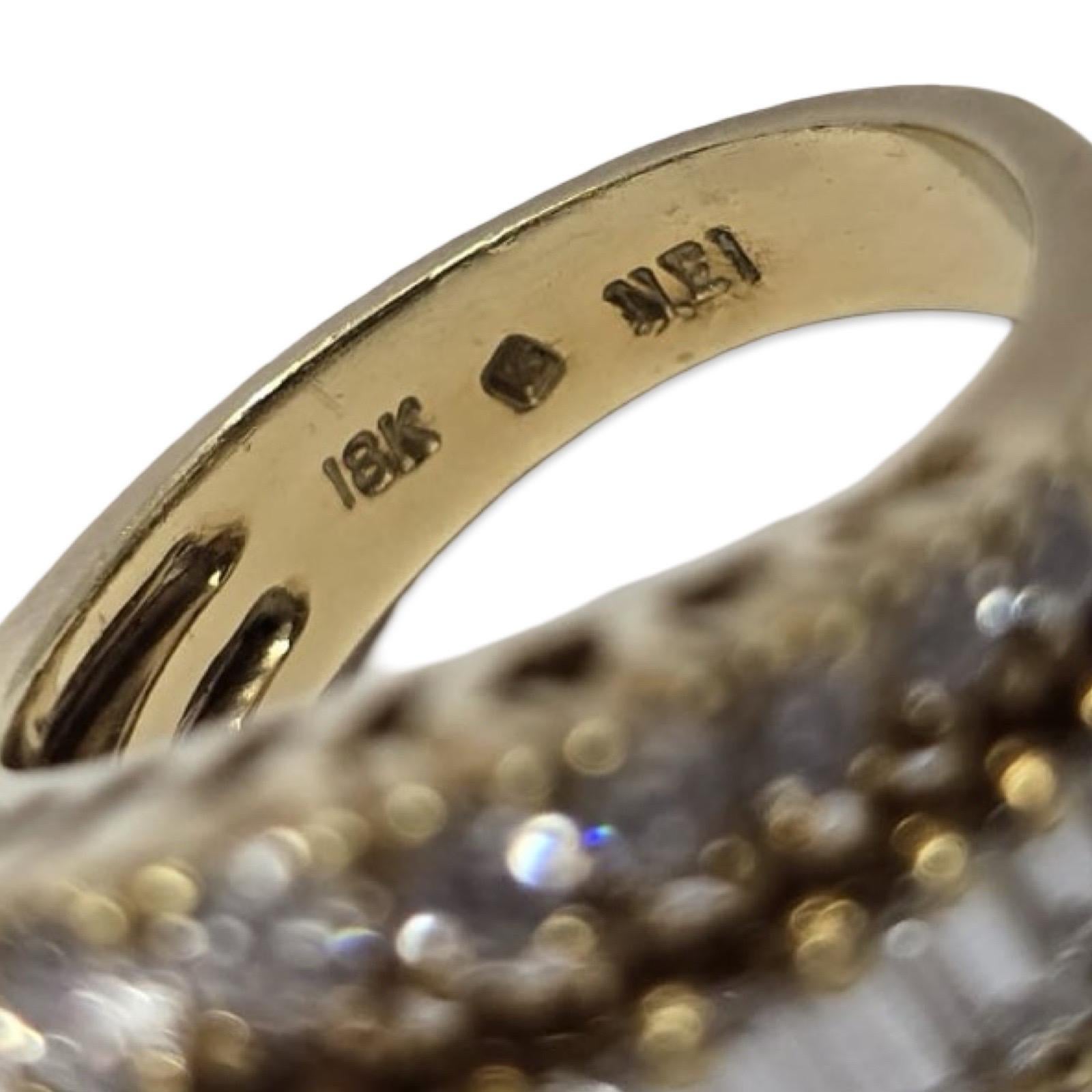 Vintage 7,08ct kolumbianischen Smaragd & Diamant-Ring 18K Gold im Angebot 3