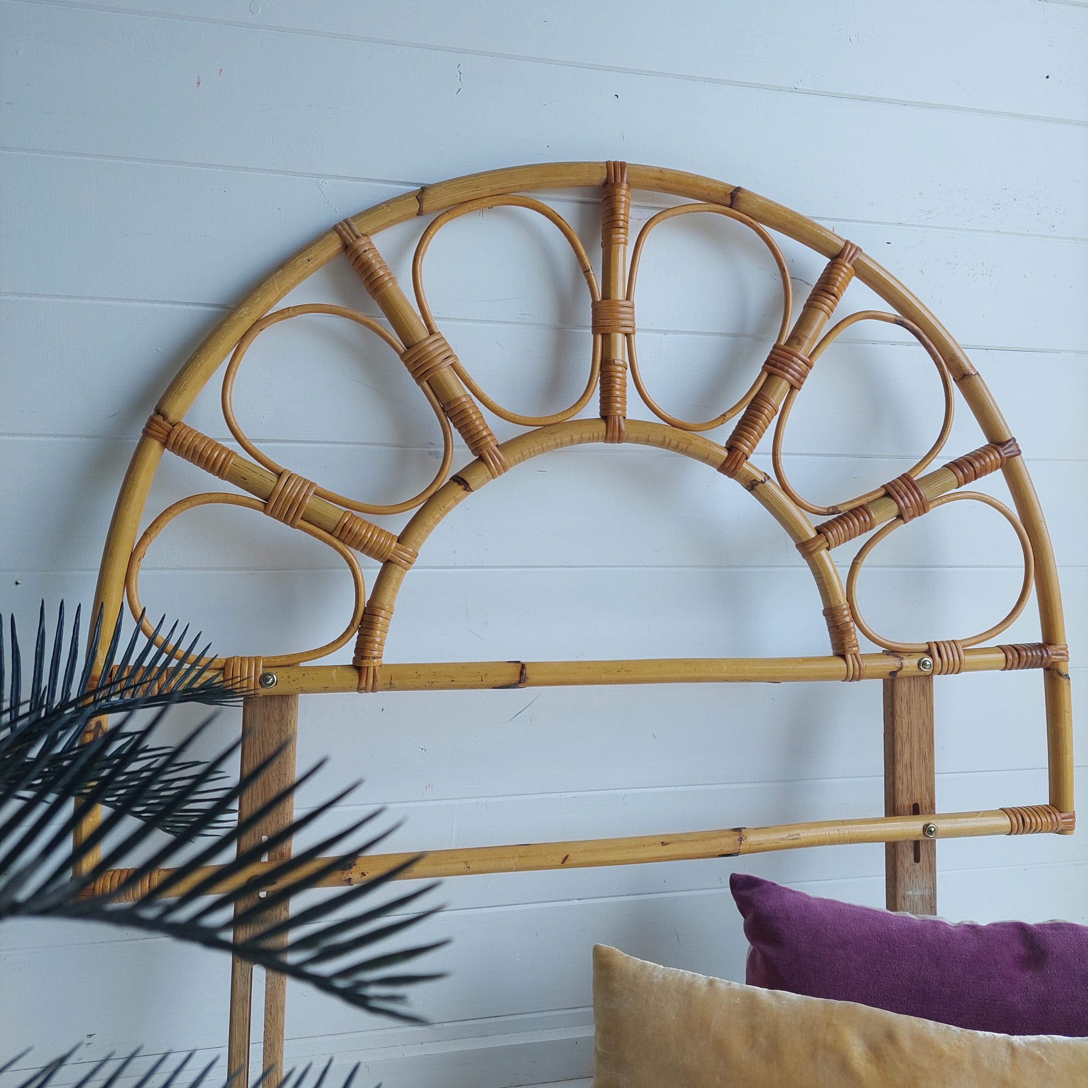 Tête de lit en bambou vintage 70's Mid Century Bon état - En vente à Leamington Spa, GB