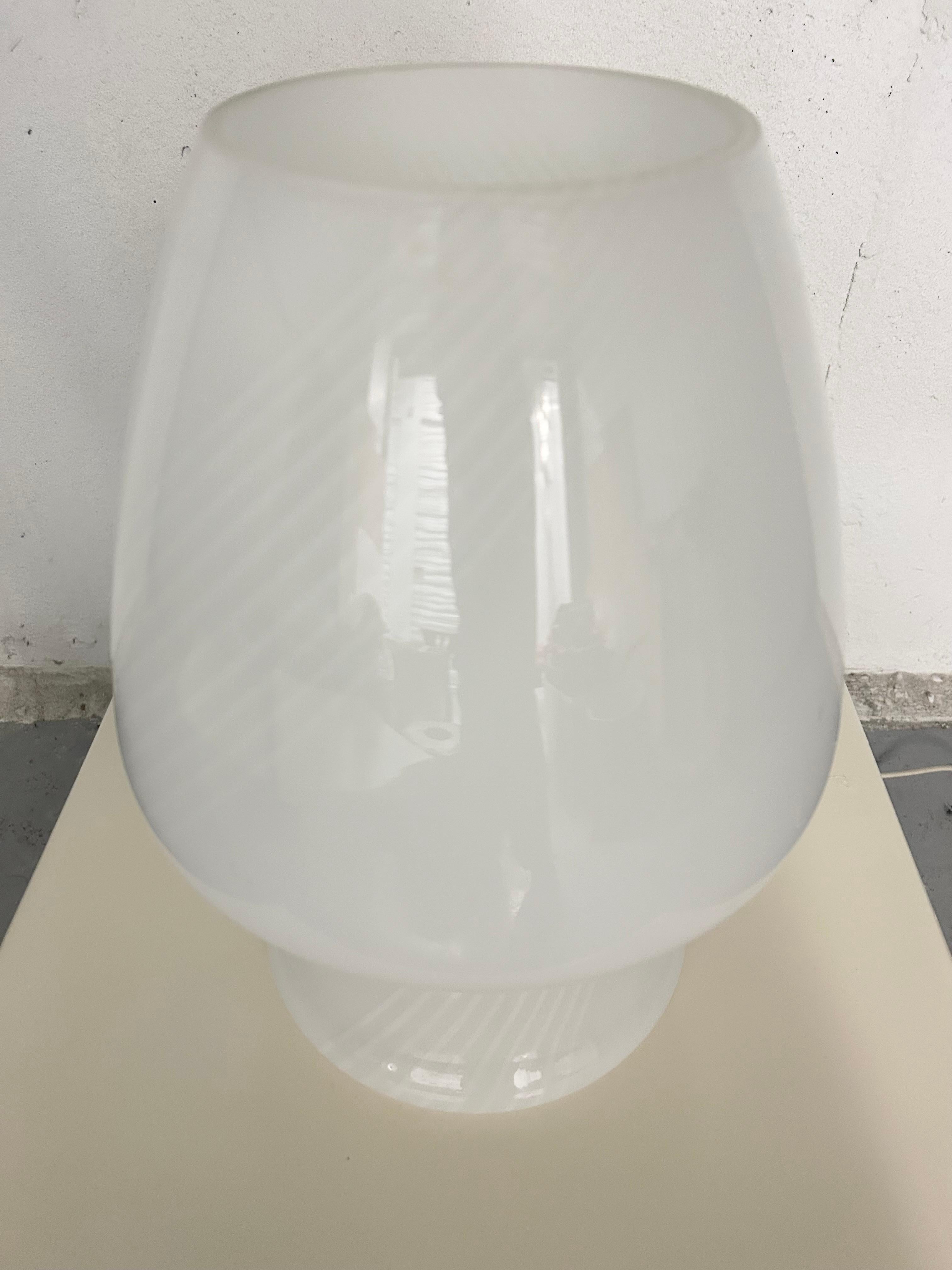 Vintage 70s Blown Glass Mushroom Lamp For Sale 5