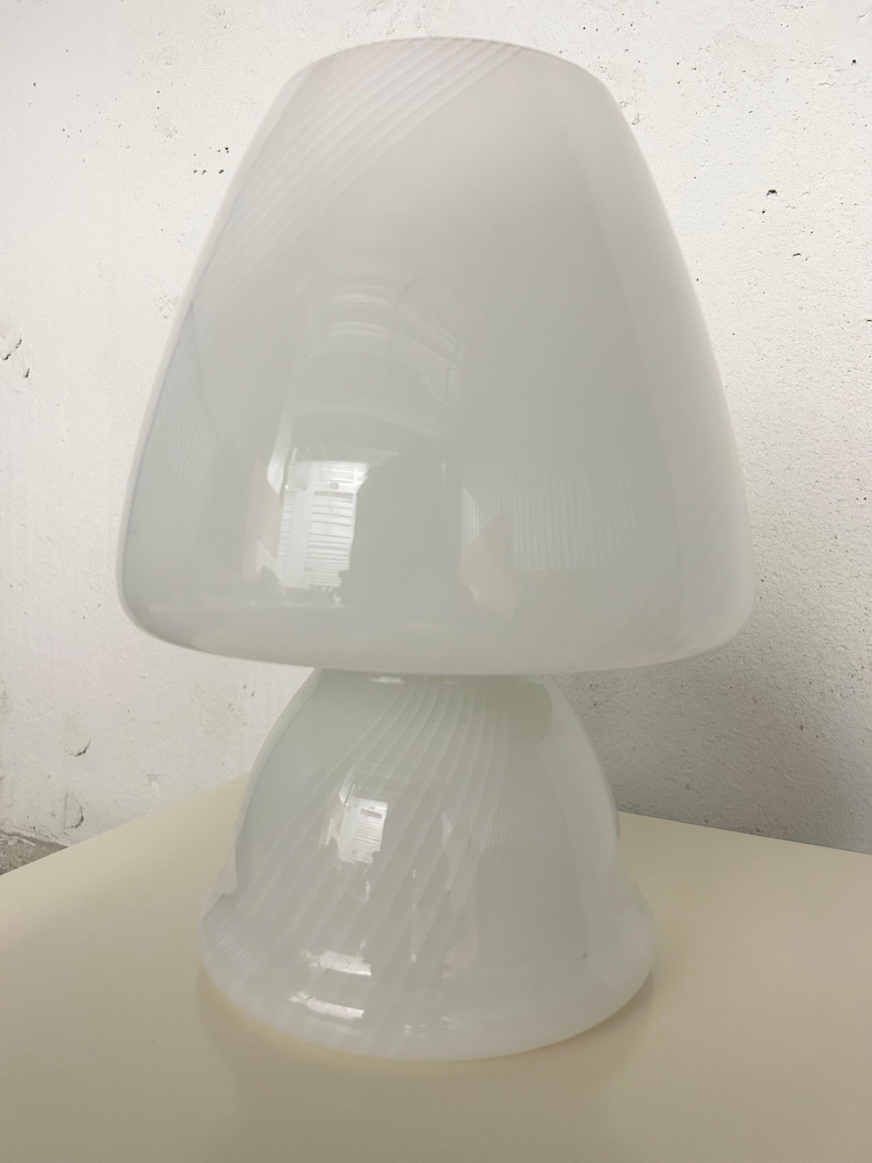 Vintage 70s Blown Glass Mushroom Lamp For Sale 6