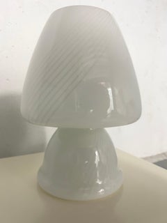 Vintage 70s Blown Glass Mushroom Lamp
