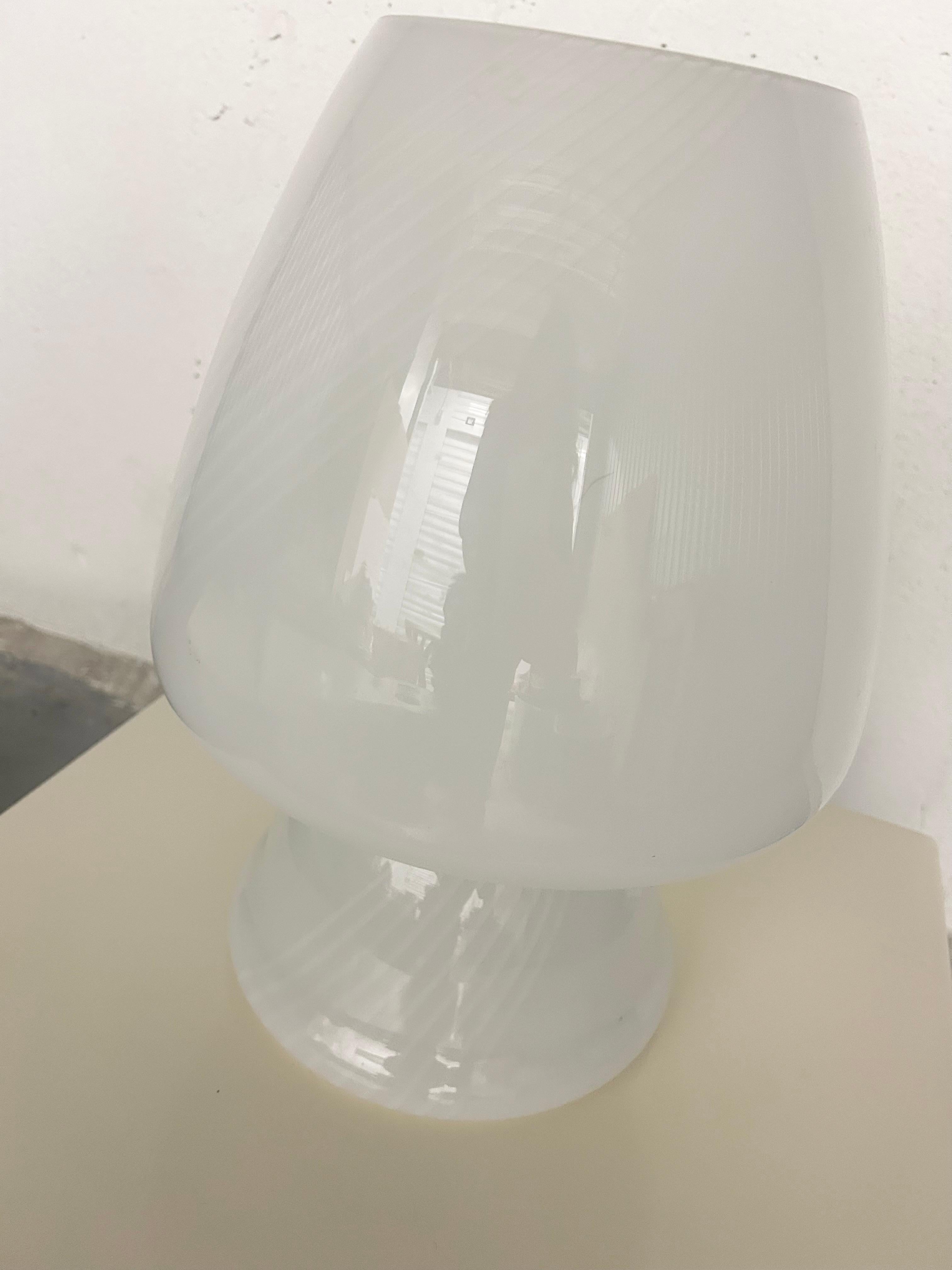 Late 20th Century Vintage 70s Blown Glass Mushroom Lamp For Sale