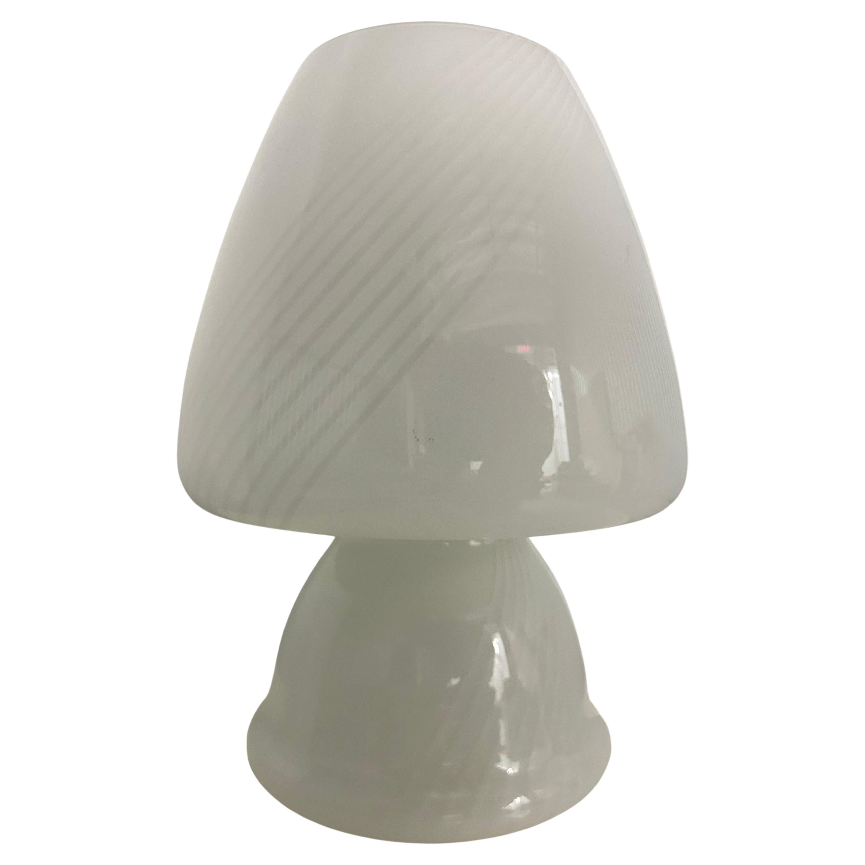 Vintage 70s Blown Glass Mushroom Lamp For Sale at 1stDibs