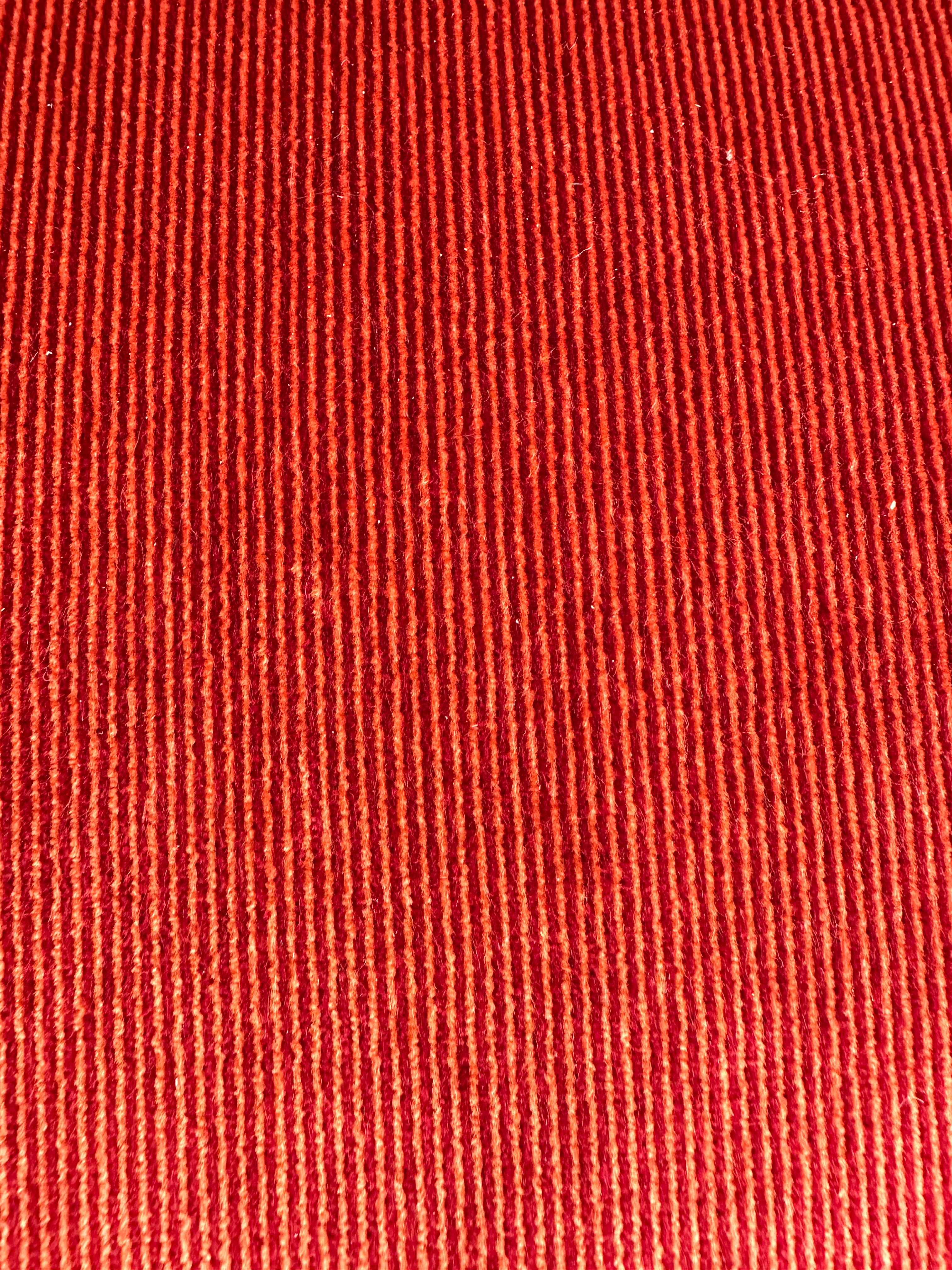Sofá Seccional Vintage Años 70 Rayas Naranja Quemado Sofá Modular en venta 3