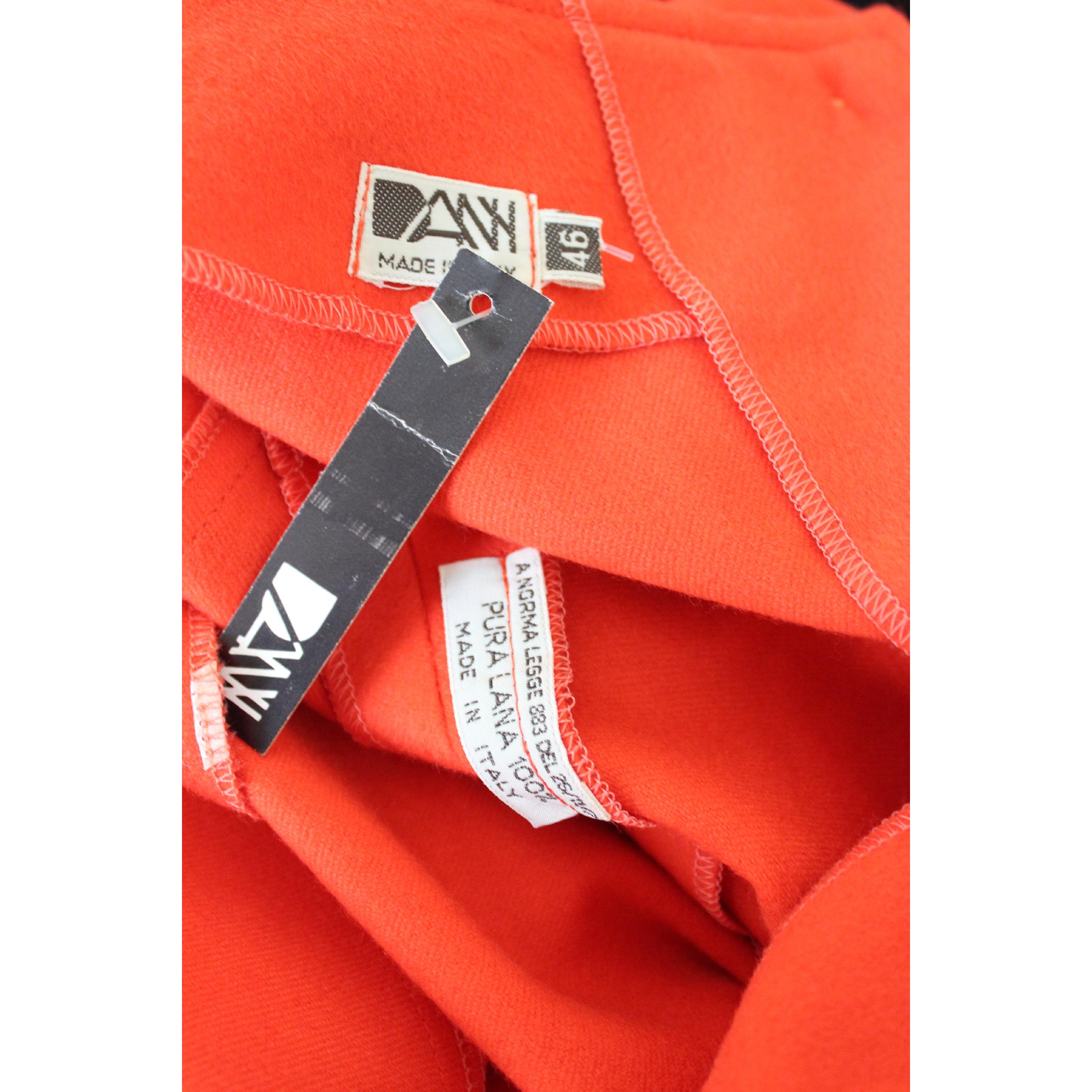 Vintage 70s Dani Red Wool Long Casual Dress In New Condition In Brindisi, Bt