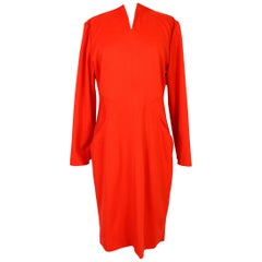 Vintage 70s Dani Red Wool Long Casual Dress 