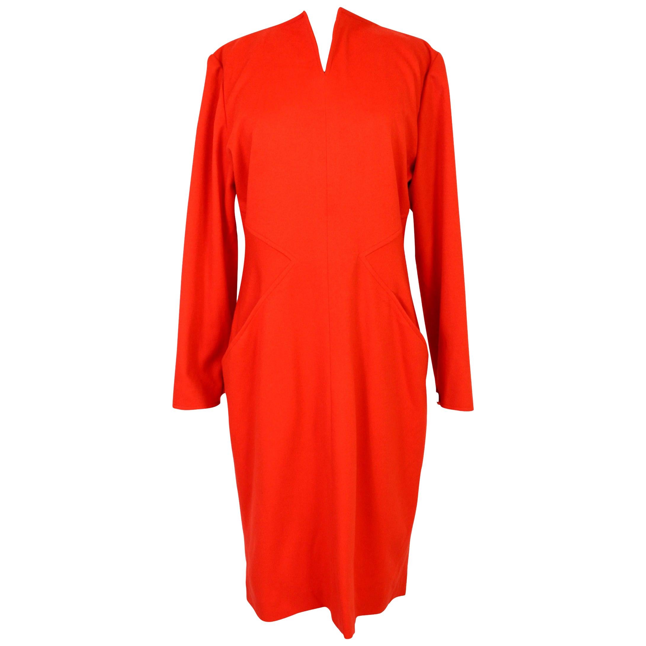 Vintage 70s Dani Red Wool Long Casual Dress