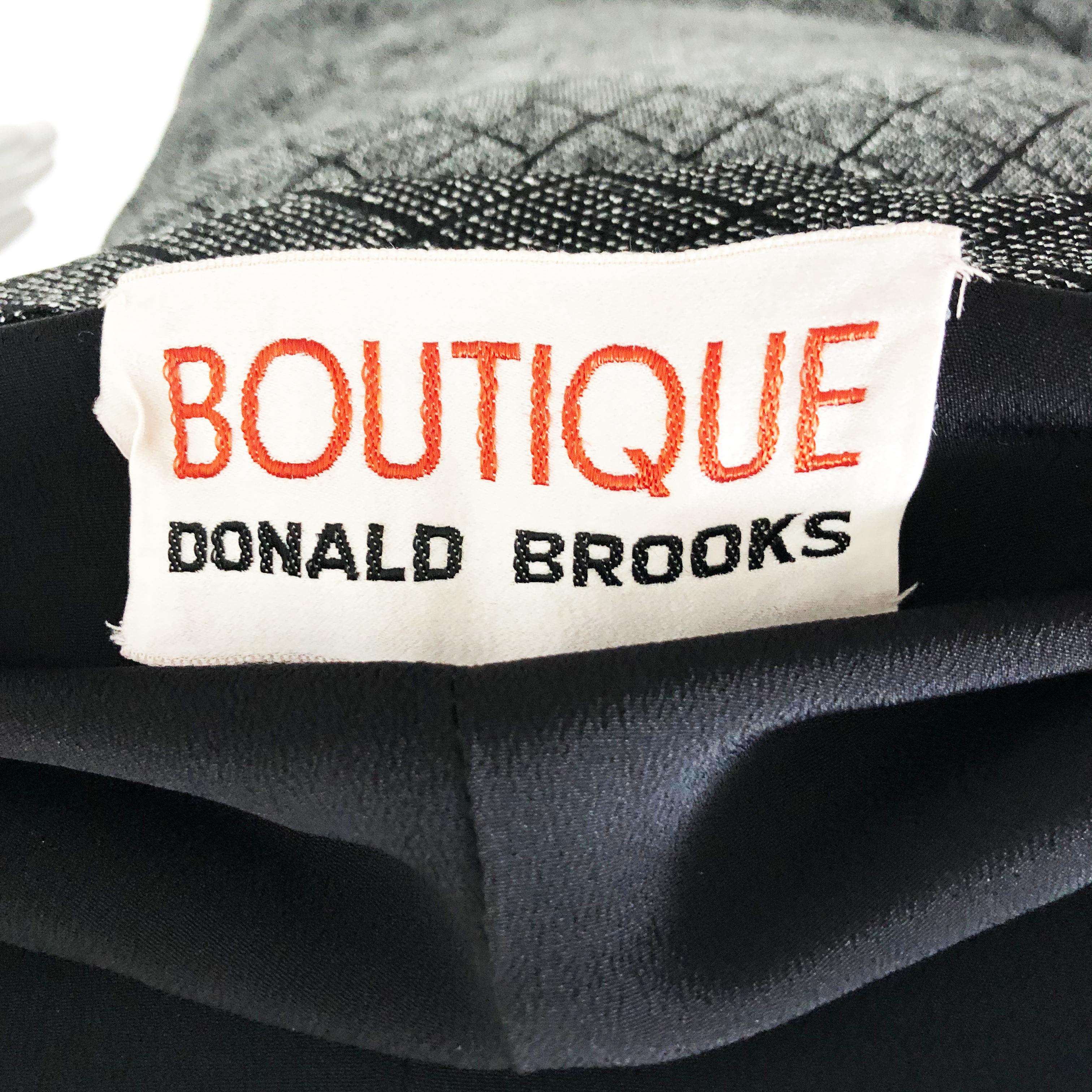 Vintage 70s Donald Brooks Boutique Maxi Dress with Metallic Diamond Pattern XS 3
