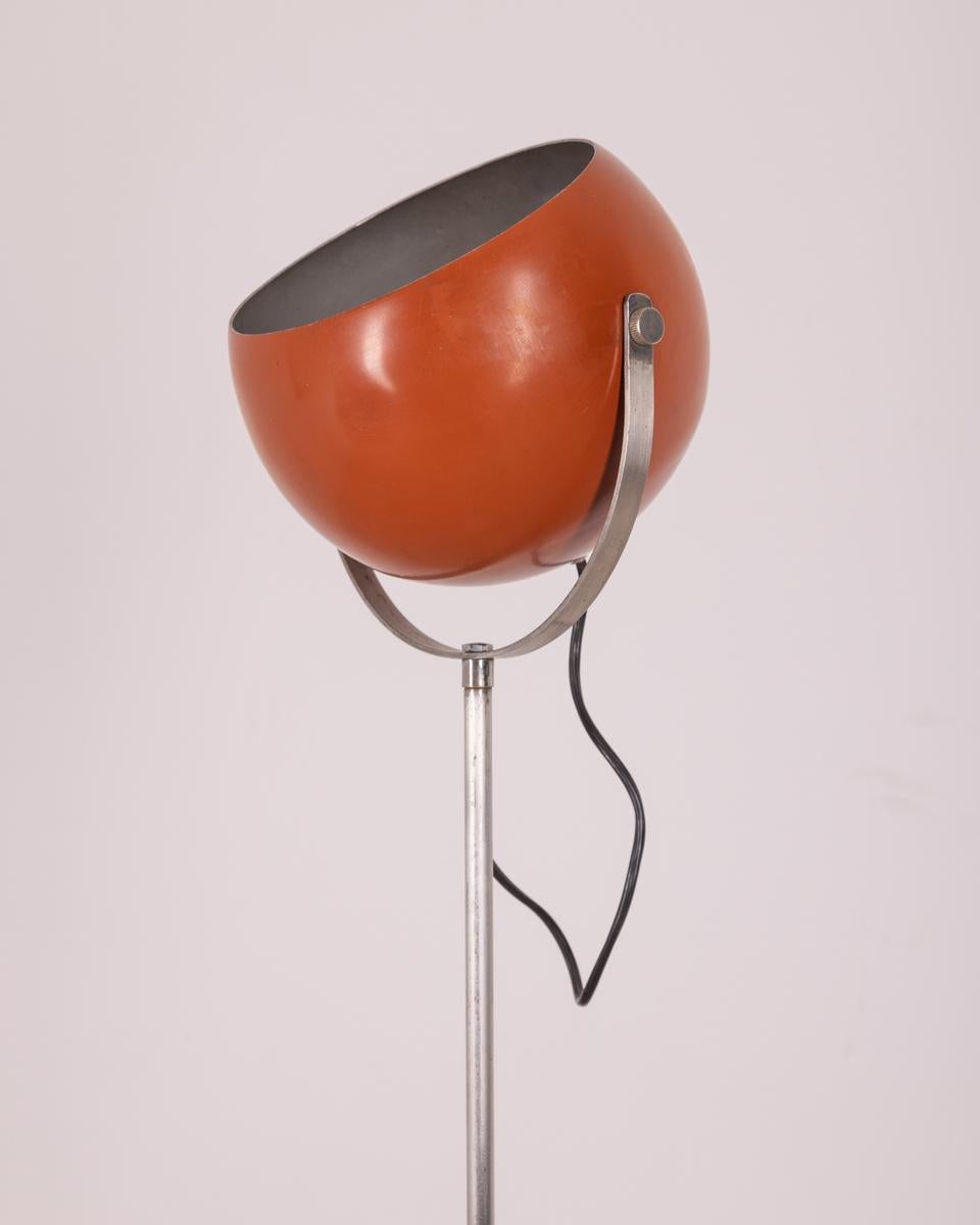 Vintage 70's Floor Lamp in Orange Metal Italian Design In Fair Condition In None, IT