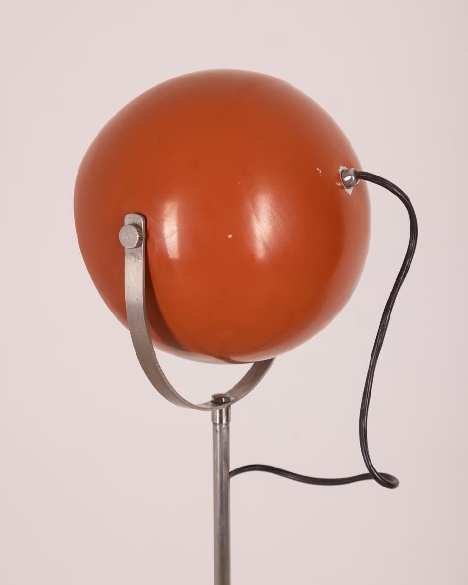 Vintage 70's Floor Lamp in Orange Metal Italian Design 1