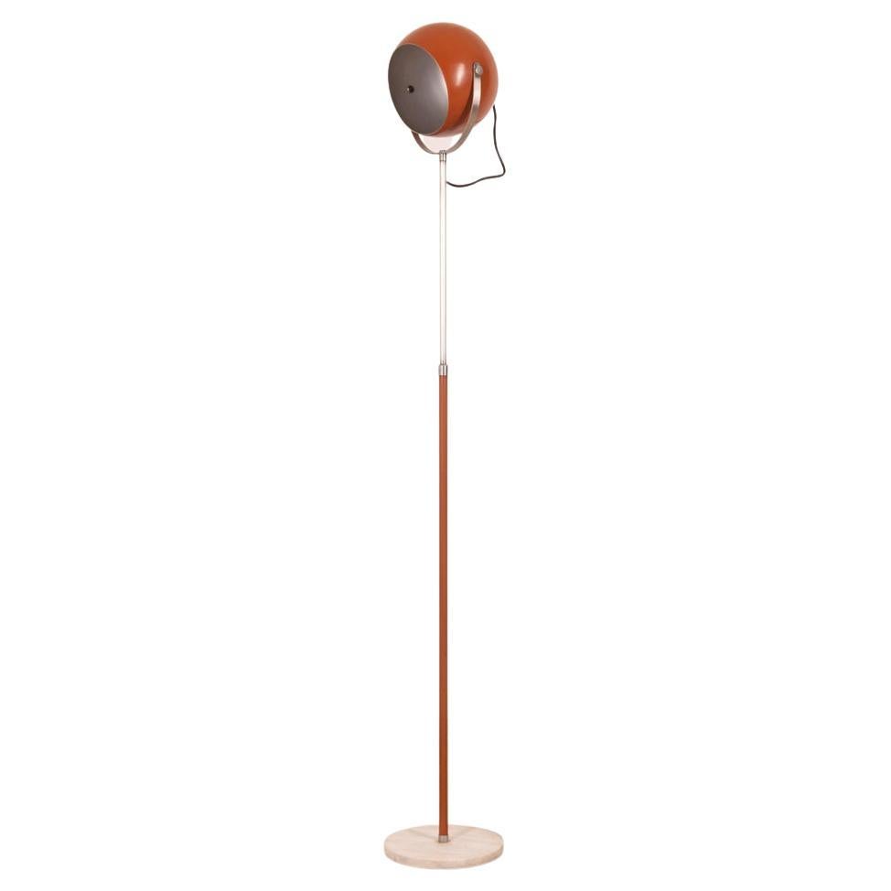 Vintage 70's Floor Lamp in Orange Metal Italian Design