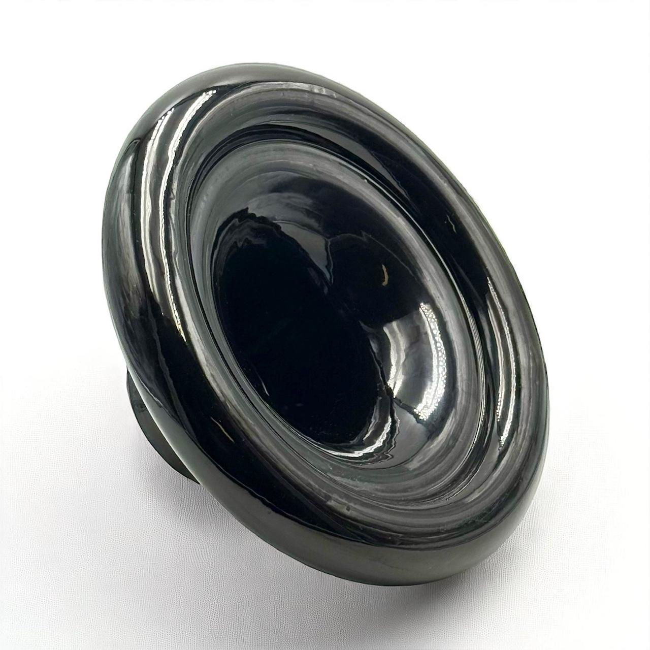Vintage 70s Gabbianelli Centerpiece Noir Postmoderne Céramique Grand Bol 2