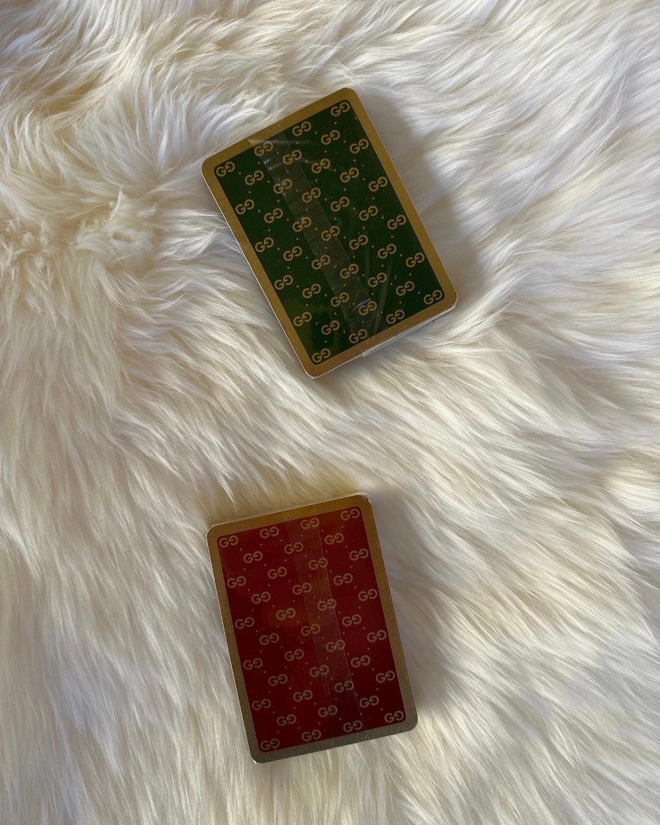 Women's or Men's Vintage 70s Gucci Playing Cards Collectible Double Deck Monogram Sealed Barware