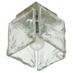 Vintage 70s Handmade Murano Ice Glass Lamp by Toso - New Old Stock