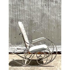 Vintage 70s Hollywood Regency Madison Jansen Chrome Rocking Chair