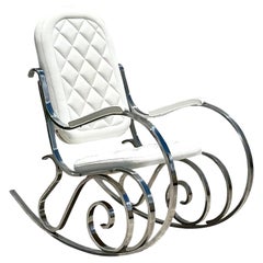 Vintage 70s Hollywood Regency Madison Jansen Chrome Rocking Chair