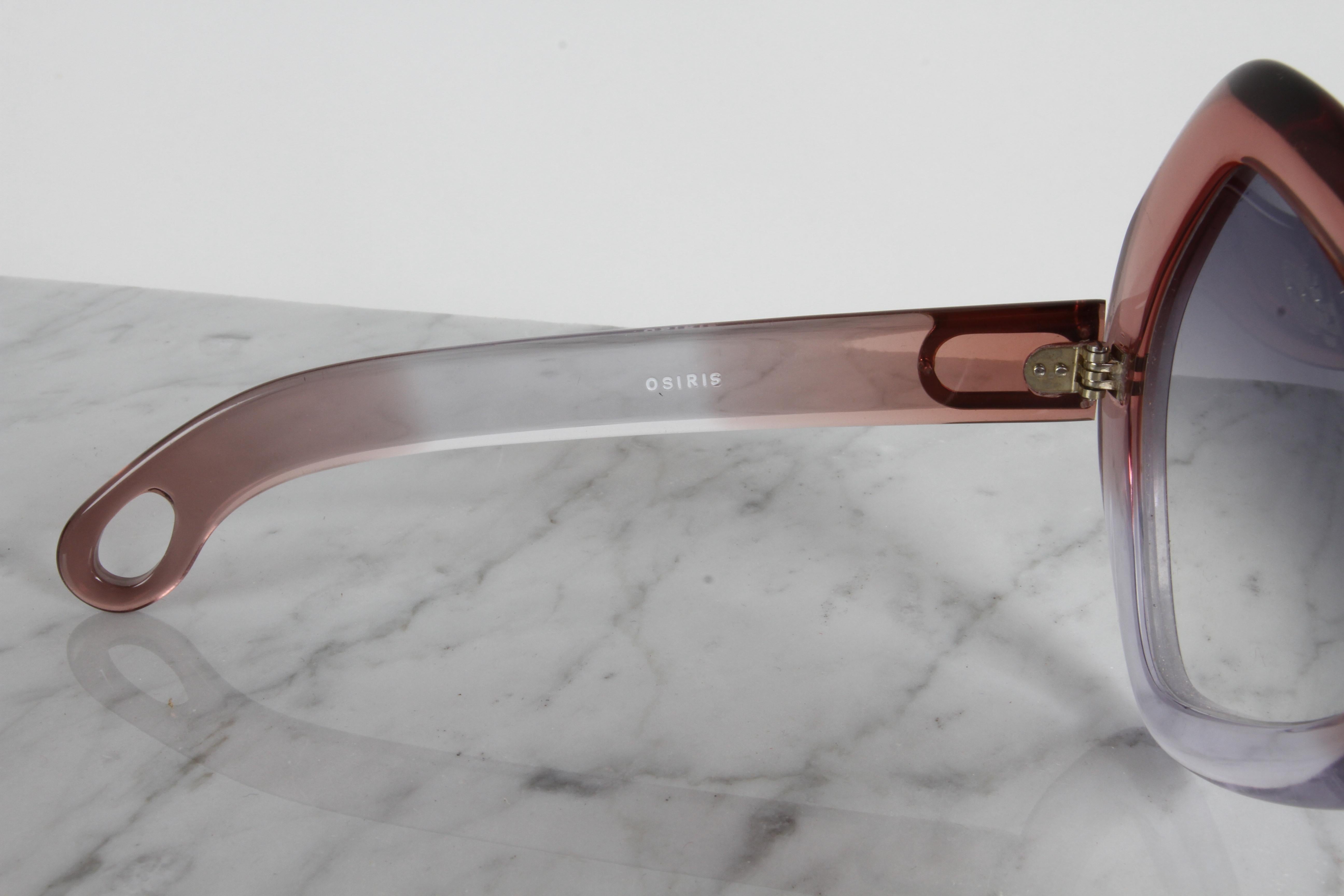 Vintage 70er Jahre Martuano - Italien Designer-Sonnenbrille für Damen in Übergröße mit Farbfaden in Übergröße im Angebot 5