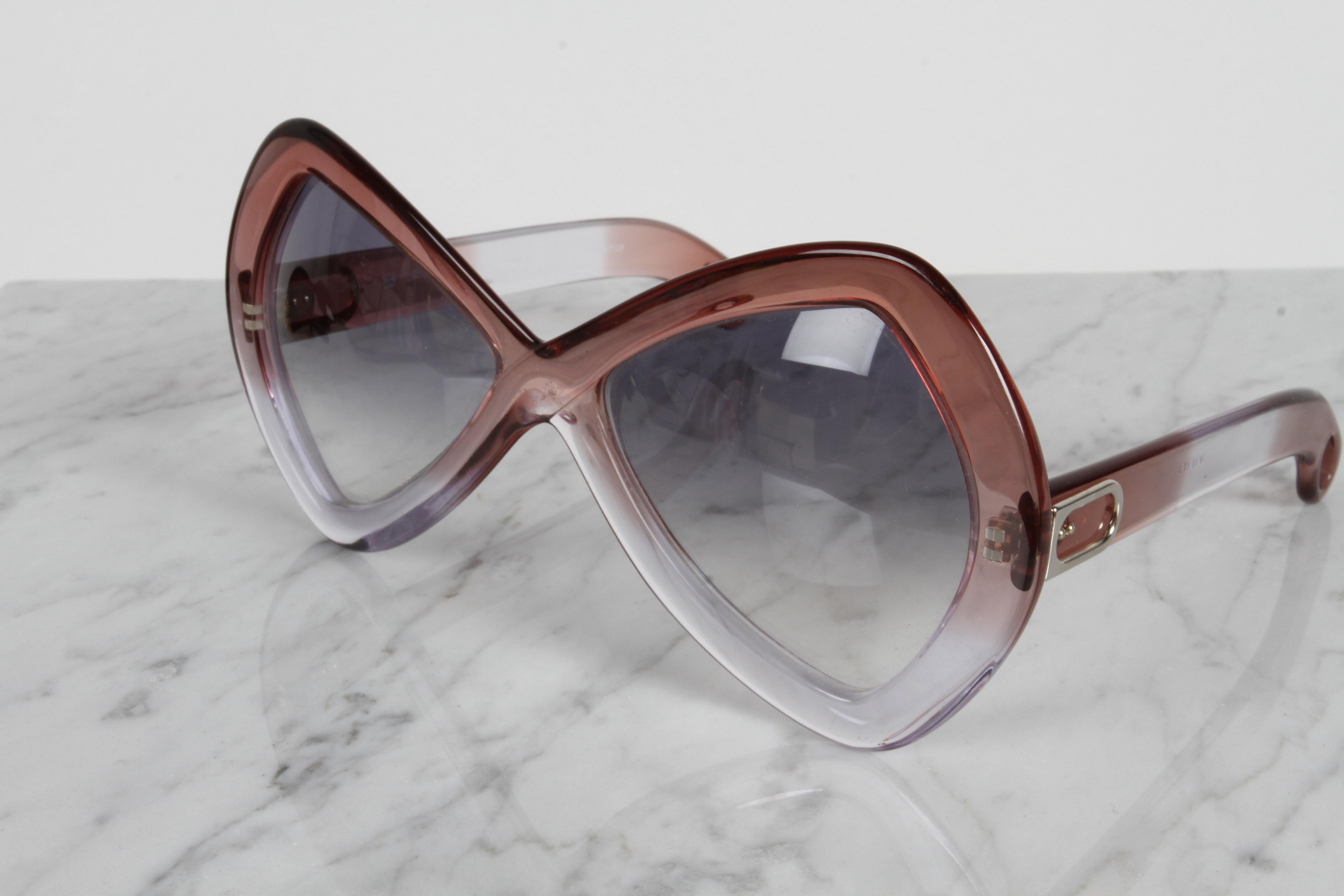 Vintage 70er Jahre Martuano - Italien Designer-Sonnenbrille für Damen in Übergröße mit Farbfaden in Übergröße im Angebot 6