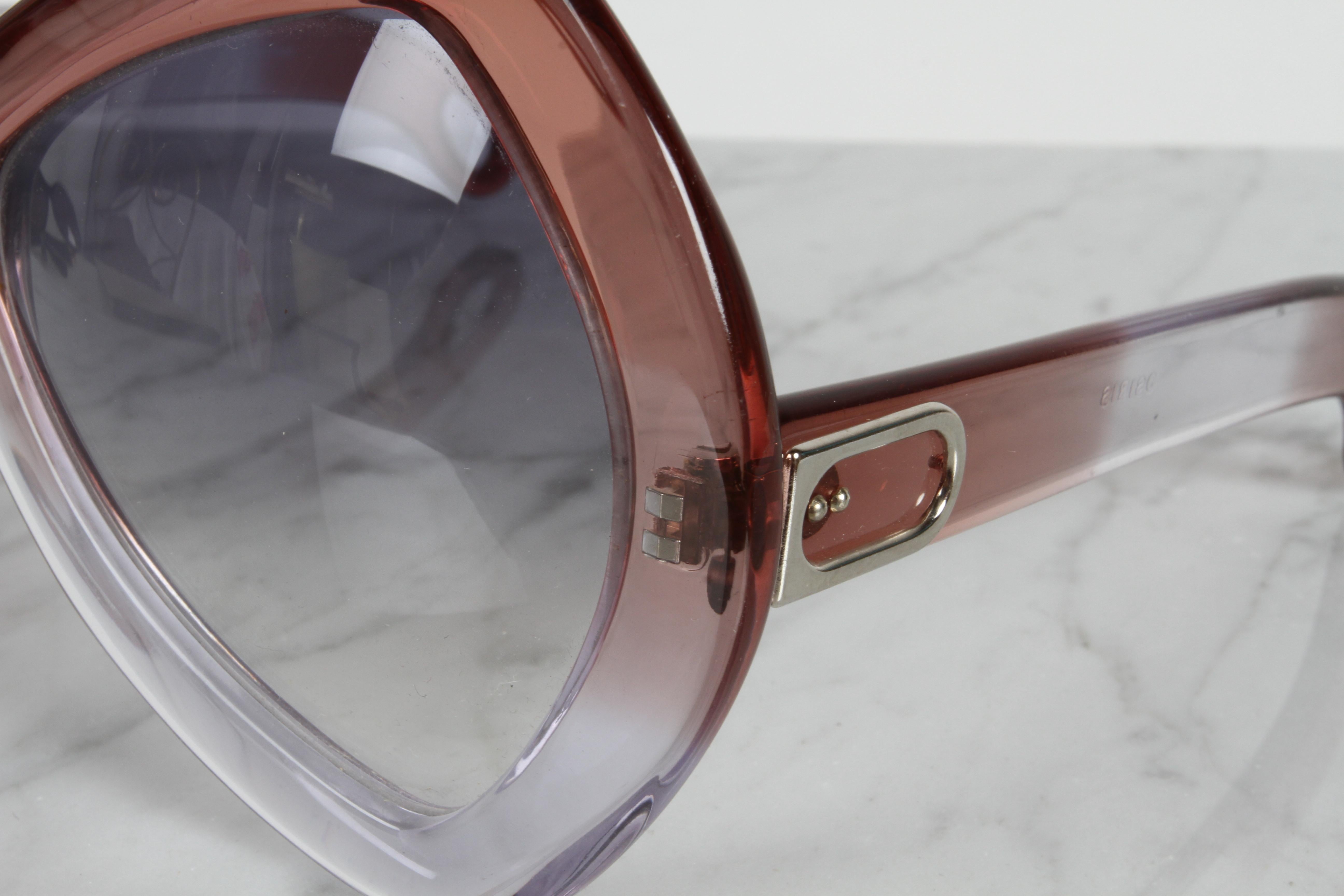 Vintage 70er Jahre Martuano - Italien Designer-Sonnenbrille für Damen in Übergröße mit Farbfaden in Übergröße im Angebot 7