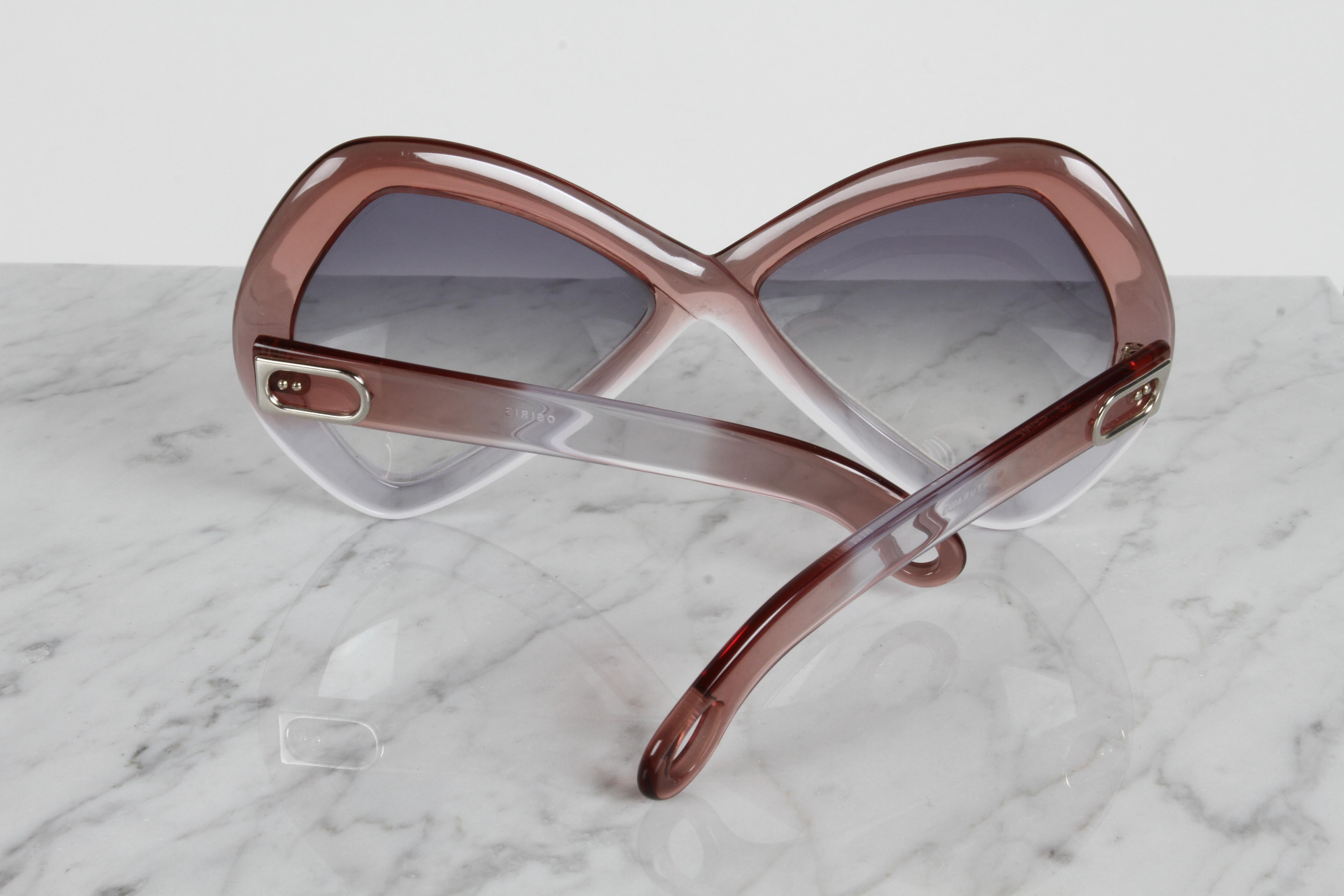 Vintage 70er Jahre Martuano - Italien Designer-Sonnenbrille für Damen in Übergröße mit Farbfaden in Übergröße im Angebot 9