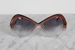 Vintage 70's Martuano - Italy Designer Women's Oversized Color Fade Sunglasses