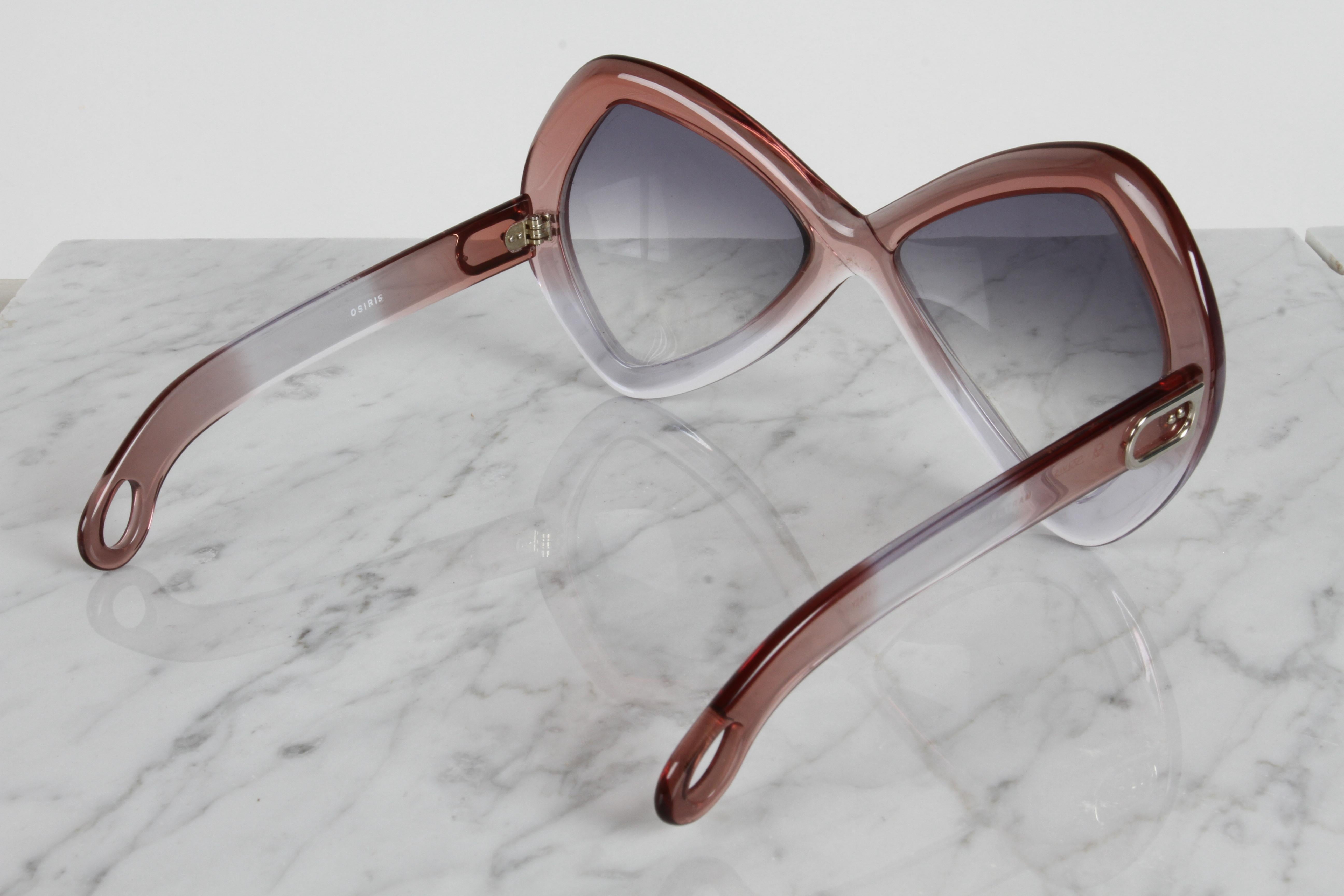 Vintage 70er Jahre Martuano - Italien Designer-Sonnenbrille für Damen in Übergröße mit Farbfaden in Übergröße im Angebot 2