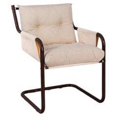 Vintage 1970s metal and fabric armchair, Scandinavian design