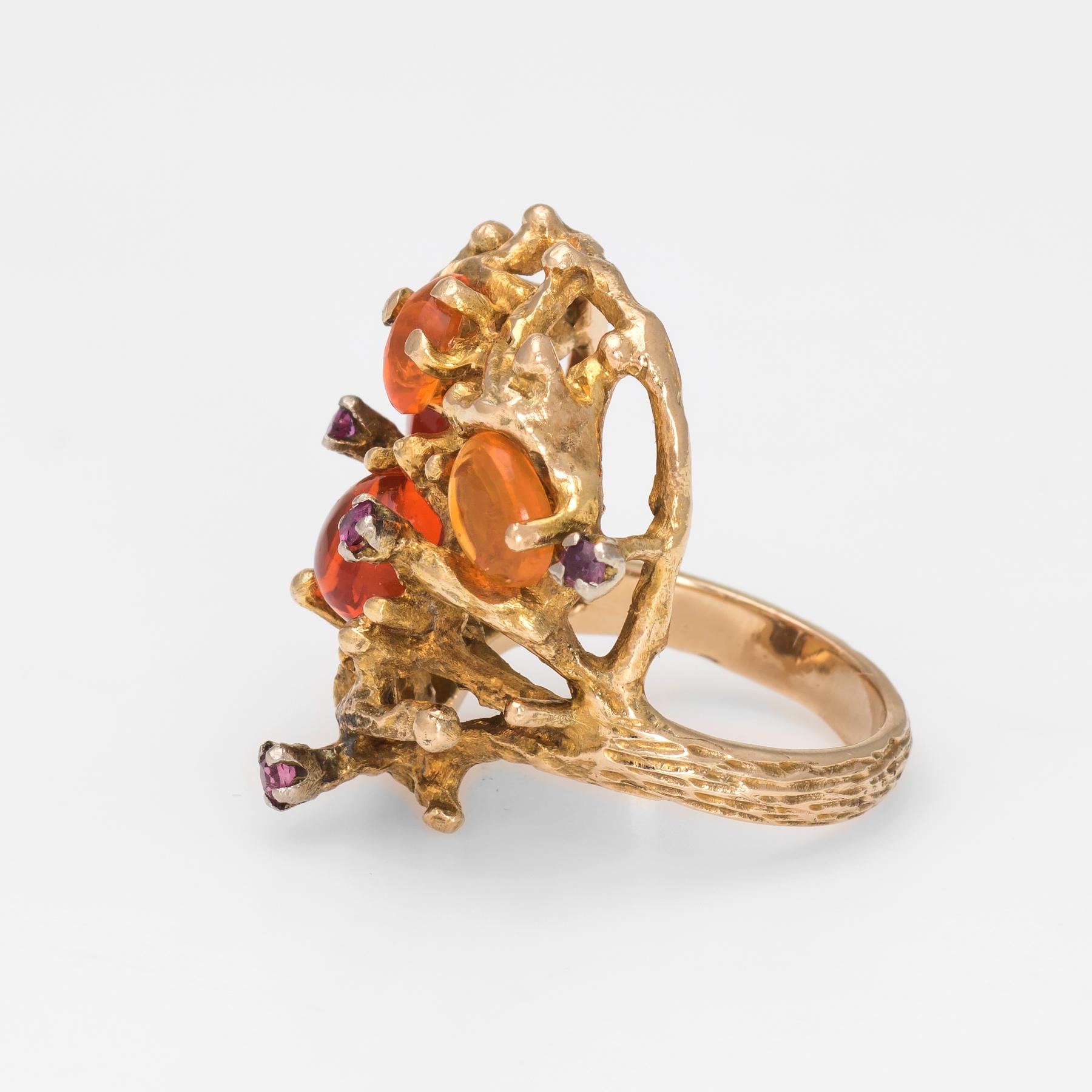 fire opal and ruby ring