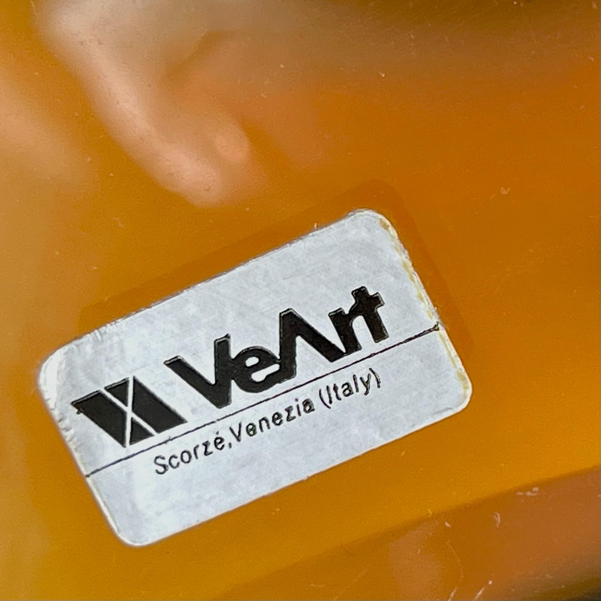 Lampadario grande in vetro ambrato di Murano degli anni '70, design Tony Zuccheri per VeArt in vendita 2