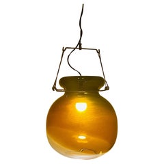 Vintage 70s Murano Amber Glass Large Chandelier Tony Zuccheri design for Veart