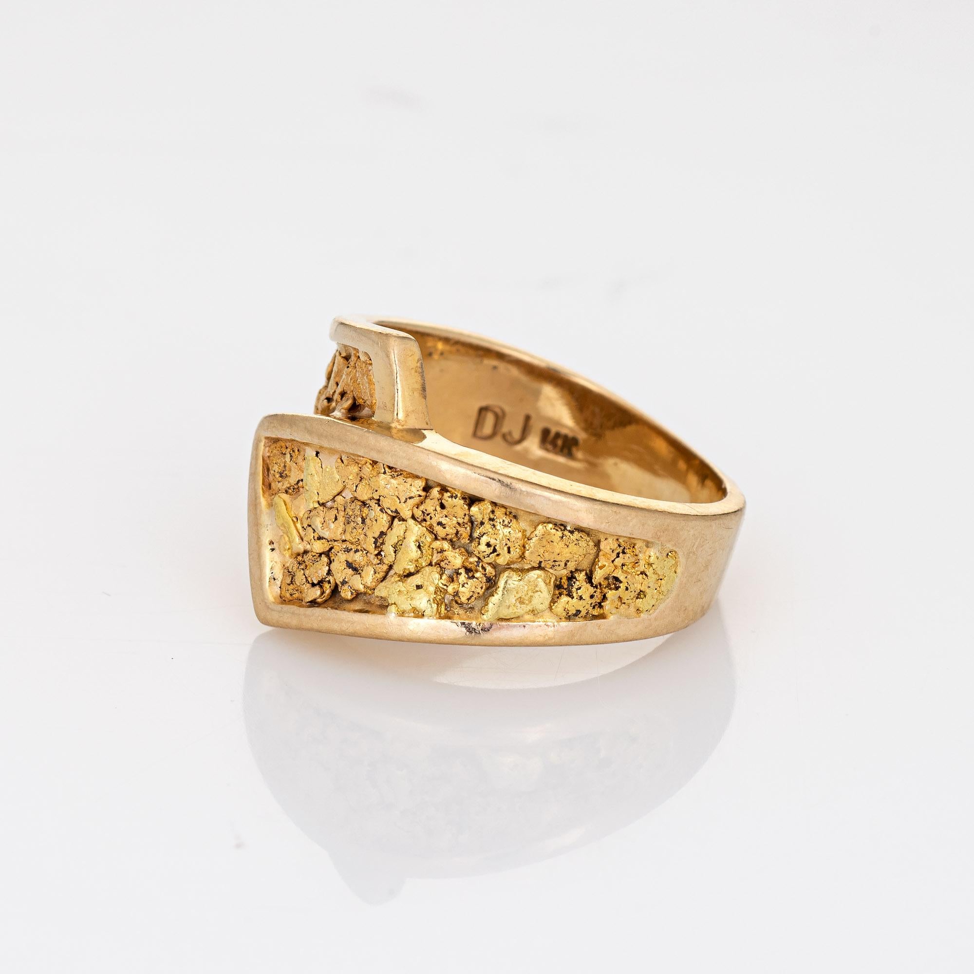 24k gold nugget ring