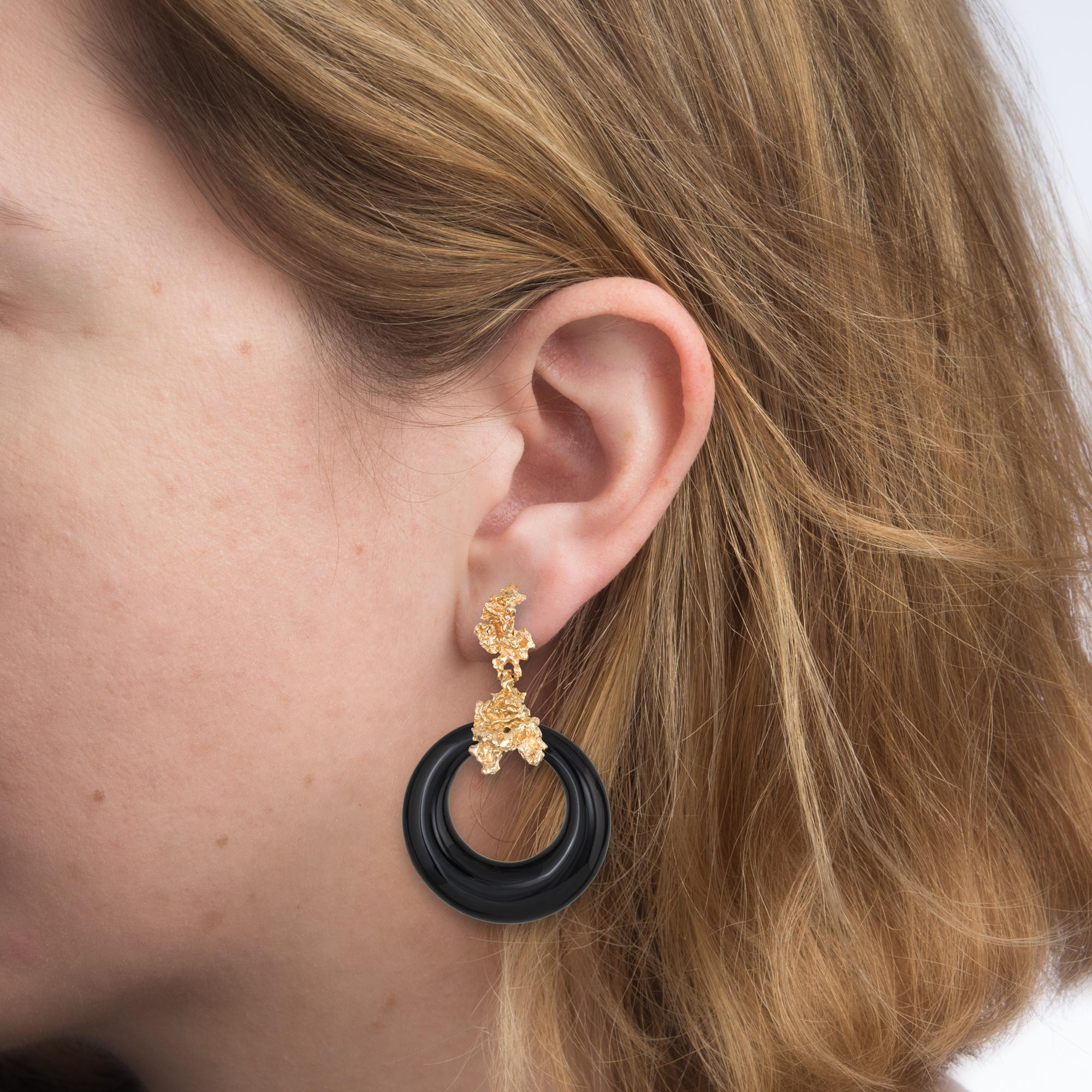 vintage gold nugget earrings