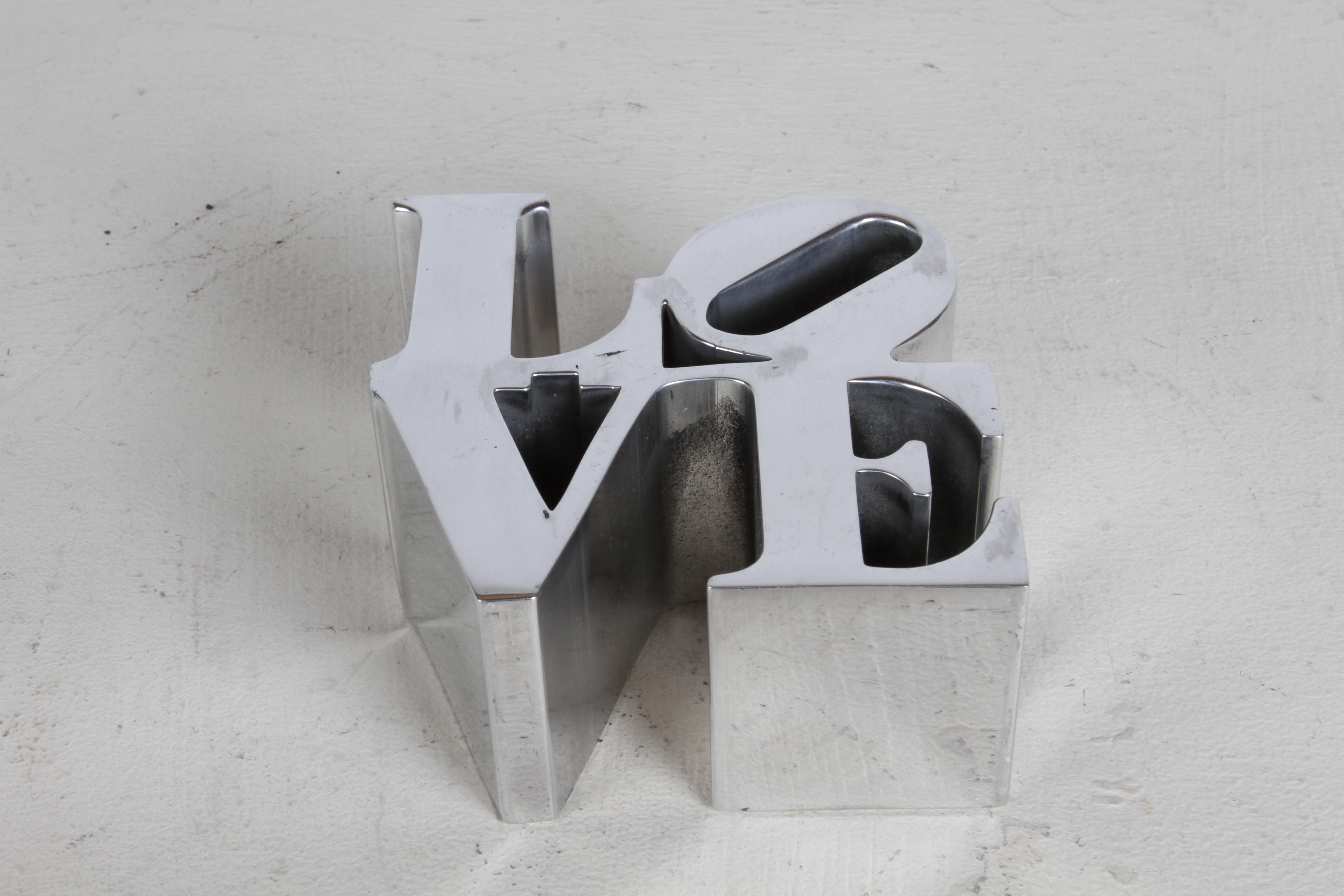  Vintage 70s POP ART Robert Indiana LOVE Sculpture Paperweight or Desk Accessory For Sale 4